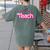 Teacher Life My Job Is Teach Women's Comfort Colors T-Shirt Back Print Moss