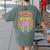 Teacher Teachers Love Brains Halloween Men Women Women's Comfort Colors T-Shirt Back Print Moss