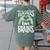 Teachers Love Brains Halloween Costume Trick Treat Zombie Women's Comfort Colors T-Shirt Back Print Moss