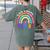Tiny Human Tamer Watercolor Rainbow Daycare Teacher Women's Comfort Colors T-Shirt Back Print Moss Tiny Human Tamer Watercolor Rainbow Daycare Teacher Women's Comfort Colors T-Shirt Back Print Moss