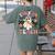 Trick Or Teach Groovy Teacher Halloween Retro Floral Ghost Women's Comfort Colors T-Shirt Back Print Moss