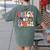 Trick Or Teach Retro Groovy Halloween Teacher Women's Comfort Colors T-Shirt Back Print Moss