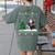 Ugly Christmas Tree Lights Xmas Santa Riding Boston Terrier Women's Comfort Colors T-Shirt Back Print Moss