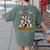 Ugly Sweater Christmas Tree Boston Terrier Dog Xmas Pajama Women's Comfort Colors T-Shirt Back Print Moss