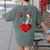 Valentine's Day Boston Terrier Dog Vector Women's Comfort Colors T-Shirt Back Print Moss