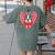 Valentine's Day Boston Terrier Heart Women's Comfort Colors T-Shirt Back Print Moss