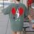 Valentine's Day Boston Terrier Lover Women's Comfort Colors T-Shirt Back Print Moss