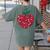 Valentines Day Teacher Hearts Apple Love Teach Women Men Women's Comfort Colors T-Shirt Back Print Moss