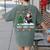 Xmas Tree Lighting Santa Riding Boston Terrier Christmas Women's Comfort Colors T-Shirt Back Print Moss