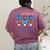 All American Teacher Pencil Coquette Bow USA Flag Teachers Women's Comfort Colors T-Shirt Back Print Berry