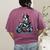 Biker Boston Terrier Dog Riding Motorbike Women's Comfort Colors T-Shirt Back Print Berry