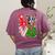 Boston Terrier Christmas Tree Lights Santa Dog Xmas For Men Women Kids Women's Comfort Colors T-Shirt Back Print Berry