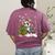 Boston Terrier Christmas Tree Lights Santa Hat Women's Comfort Colors T-Shirt Back Print Berry