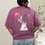 Boston Terrier Dog Blowing Chewing Bubble Gum Pink Women's Comfort Colors T-Shirt Back Print Berry