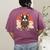 Boston Terrier Dog Japanese Style Samurai Dogs Women's Comfort Colors T-Shirt Back Print Berry