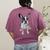 Boston Terrier Dog Motif Pet Art Boston Terrier Men Women Kids Women's Comfort Colors T-Shirt Back Print Berry
