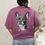 Boston Terrier Dog Motif Pet Illustration Boston Terrier For Men Women Kids Women's Comfort Colors T-Shirt Back Print Berry