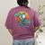 Boston Terrier Dog Riding Dinosaur T Rex Boys Women's Comfort Colors T-Shirt Back Print Berry