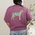 Boston Terrier Flower Silhouette Floral Dog Men Women Girls Kids Women's Comfort Colors T-Shirt Back Print Berry