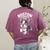 Boston Terrier Girl Cute Cartoon For Dog Owners Pet Terrier Women's Comfort Colors T-Shirt Back Print Berry