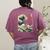 Boston Terrier Japanese Kanagawa Wave Surf Dog Women's Comfort Colors T-Shirt Back Print Berry