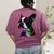 Boston Terrier Lovers Colorful Pop Art Boston Terrier Women's Comfort Colors T-Shirt Back Print Berry