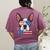 Boston Terrier Merica 4th Of July T Shirt Men Boys Dog Puppy Women's Comfort Colors T-Shirt Back Print Berry