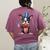 Boston Terrier Puppy Dog Holds His American Flag 4th Of July Women's Comfort Colors T-Shirt Back Print Berry