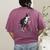 Boston Terrier Riding Bicycle Cute Bostie Biker Raglan Baseball Tee Women's Comfort Colors T-Shirt Back Print Berry