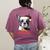 Boston Terrier Santa Claus Hat Merry Christmas Dog X-Mas Women's Comfort Colors T-Shirt Back Print Berry