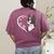 Boston Terrier Shirts For Women Girls Kids Heart Cute Women's Comfort Colors T-Shirt Back Print Berry