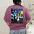 Boston Terrier Starry Night Van Gogh Art Women's Comfort Colors T-Shirt Back Print Berry