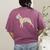 Boston Terrier Watercolor Flowers Women's Comfort Colors T-Shirt Back Print Berry