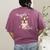 Brown Boston Terrier With Flowers And Feathers Women's Comfort Colors T-Shirt Back Print Berry