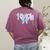 Coquette Bow Teach Teacher Happy First Day Back To School Women's Comfort Colors T-Shirt Back Print Berry