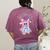 Cute Ghost Book Reading Halloween Teacher Top Girls Women Women's Comfort Colors T-Shirt Back Print Berry