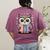 Cute Reading Owl Book Lover Teacher Librarian Bookworm Women's Comfort Colors T-Shirt Back Print Berry Cute Reading Owl Book Lover Teacher Librarian Bookworm Women's Comfort Colors T-Shirt Back Print Berry