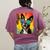 Dog Boston Terrier Hawaiian Women's Comfort Colors T-Shirt Back Print Berry