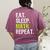 Eat Sleep Math Repeat Teacher Lover Women's Comfort Colors T-Shirt Back Print Berry