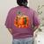 Fall Book Autumn Reading Teacher Halloween Pumpkin Season Women's Comfort Colors T-Shirt Back Print Berry