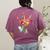 Flower American Sign Language ASL Teacher Teaching Deaf Women's Comfort Colors T-Shirt Back Print Berry