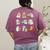 Ghost Reading Teacher Halloween Librarian Book Lover School Women's Comfort Colors T-Shirt Back Print Berry