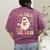 Groovy Halloween Trick Or Teach Retro Floral Ghost Teacher Women's Comfort Colors T-Shirt Back Print Berry