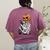 Halloween Skeleton Boston Terrier Women's Comfort Colors T-Shirt Back Print Berry
