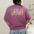 Hola Estudiantes Maestra Back To School Spanish Teacher Women's Comfort Colors T-Shirt Back Print Berry