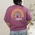 IA Crew Instructional Assistant Rainbow Teachers Aide Women's Comfort Colors T-Shirt Back Print Berry