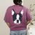 Kids Boston Terrier Dog For Women And Girls Women's Comfort Colors T-Shirt Back Print Berry