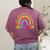 Kindergarten Rainbow Girls Boys Teacher First Day Of School Women's Comfort Colors T-Shirt Back Print Berry