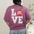 LOVE Kindergarten Teacher Student School Apple Women's Comfort Colors T-Shirt Back Print Berry