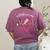 In October We Wear Pink Apple Teacher Daisy Breast Cancer Women's Comfort Colors T-Shirt Back Print Berry